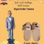 A paper Slippers (5th position awarded to Oyerinde Taiwo)